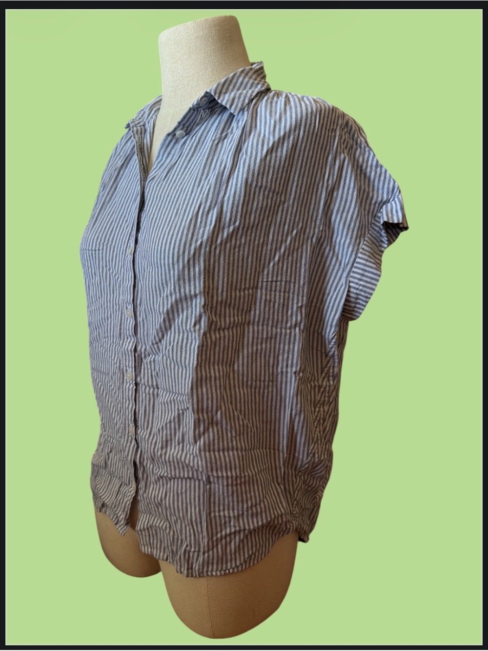 MADEWELL blue stripe drop shoulder boxy button up